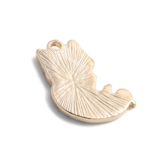 Immagine di Lega di Zinco Charms Gatto Oro Placcato Colore Viola Smalto 21mm x 13mm , 10 Pz