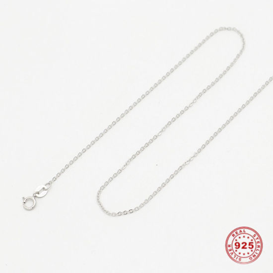 スターリングシルバー 小豆チェーン・あづきチェーン ネックレス シルバー 45.7cm 長さ、 1 本 の画像