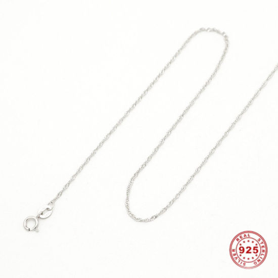 スターリングシルバー デザインチェーン ネックレス シルバー 45.7cm 長さ、 1 本 の画像