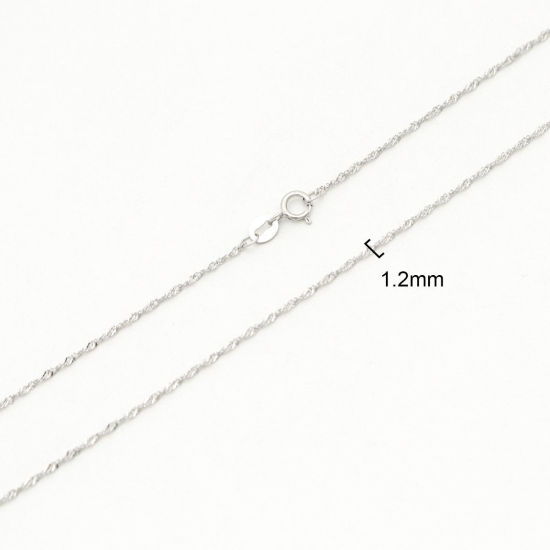 スターリングシルバー デザインチェーン ネックレス シルバー 45.7cm 長さ、 1 本 の画像