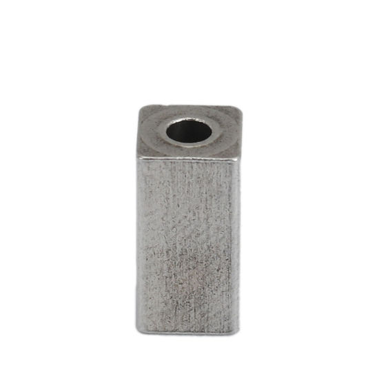 Image de Perles en 304 Acier Inoxydable Rectangle Argent Mat 10mm x 5mm, Trou: env. 1.9mm, 30 Pcs