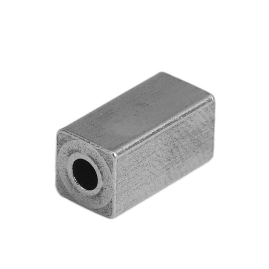 Image de Perles en 304 Acier Inoxydable Rectangle Argent Mat 10mm x 5mm, Trou: env. 1.9mm, 30 Pcs