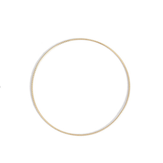 Image de Pendentifs en 304 Acier Inoxydable Rond Doré 5cm Dia., 5 Pcs