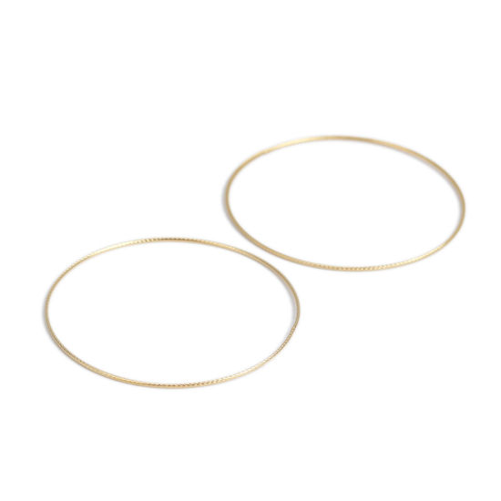 Image de Pendentifs en 304 Acier Inoxydable Rond Doré 5cm Dia., 5 Pcs