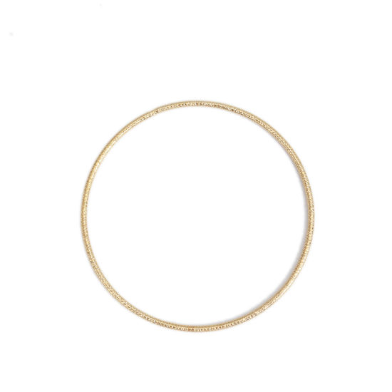 Image de Pendentifs en 304 Acier Inoxydable Rond Doré 5cm Dia., 5 Pcs