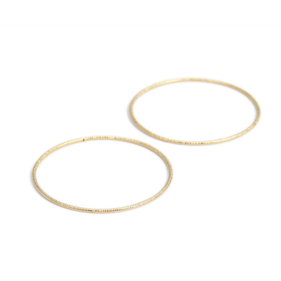 Image de Pendentifs en 304 Acier Inoxydable Rond Doré 5cm Dia., 5 Pcs