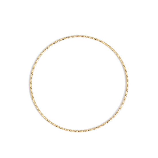 Image de Pendentifs en 304 Acier Inoxydable Rond Doré 5cm Dia., 5 Pcs