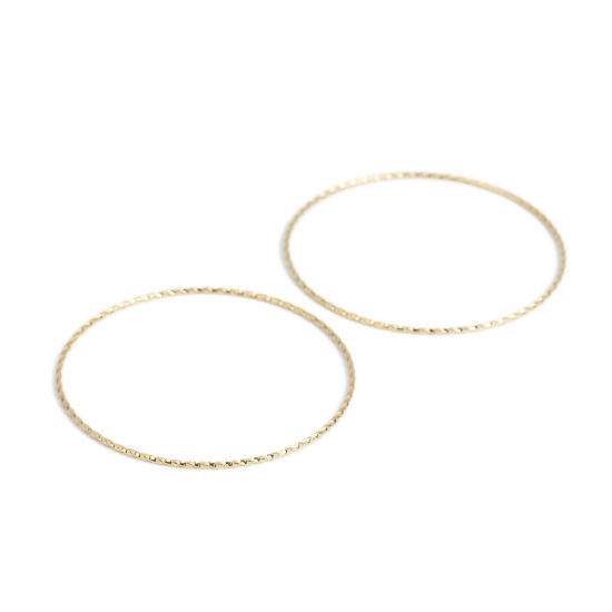 Image de Pendentifs en 304 Acier Inoxydable Rond Doré 5cm Dia., 5 Pcs