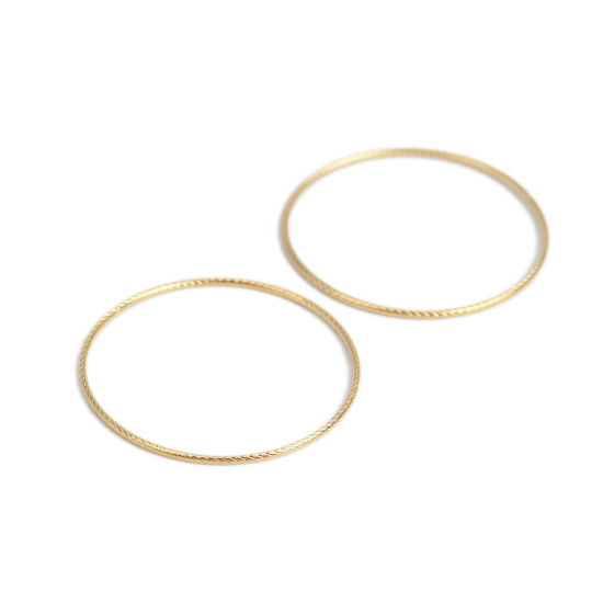 Image de Pendentifs en 304 Acier Inoxydable Rond Doré 3cm Dia., 5 Pcs