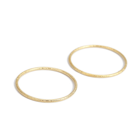 Image de Pendentifs en 304 Acier Inoxydable Rond Doré 3cm Dia., 5 Pcs