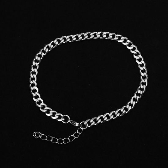 Image de Chaînes de Cheville en 304 Acier Inoxydable Argent Mat 22cm Long, 1 Pièce