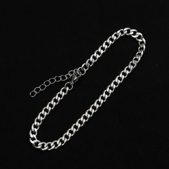 Image de Chaînes de Cheville en 304 Acier Inoxydable Argent Mat 22cm Long, 1 Pièce