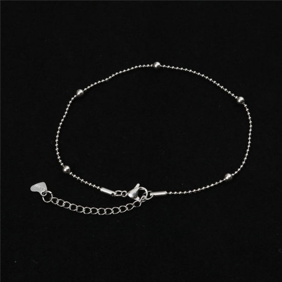 Image de Chaînes de Cheville en 304 Acier Inoxydable Argent Mat 22cm Long, 1 Pièce