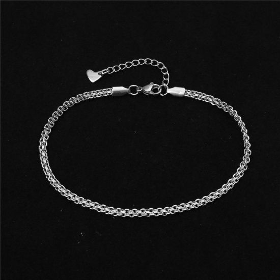 Image de Chaînes de Cheville en 304 Acier Inoxydable Argent Mat 22cm Long, 1 Pièce
