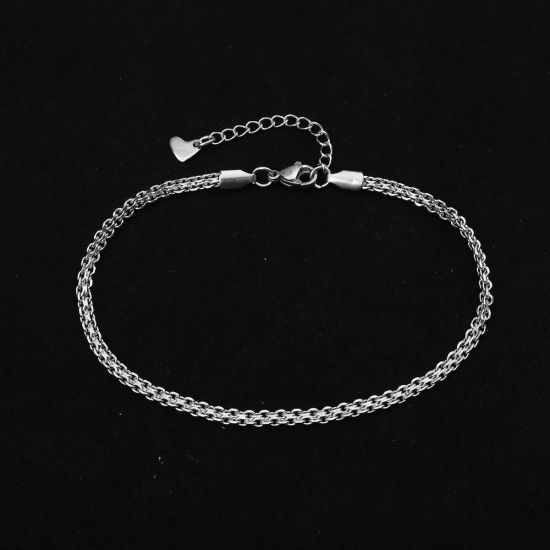 Image de Chaînes de Cheville en 304 Acier Inoxydable Argent Mat 23cm Long, 1 Pièce