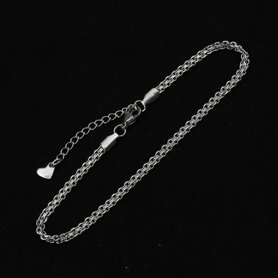 Image de Chaînes de Cheville en 304 Acier Inoxydable Argent Mat 23cm Long, 1 Pièce
