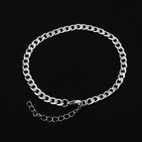 Image de Chaînes de Cheville en 304 Acier Inoxydable Argent Mat 23cm Long, 1 Pièce