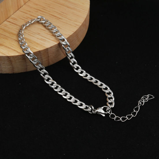 Image de Chaînes de Cheville en 304 Acier Inoxydable Argent Mat 23cm Long, 1 Pièce