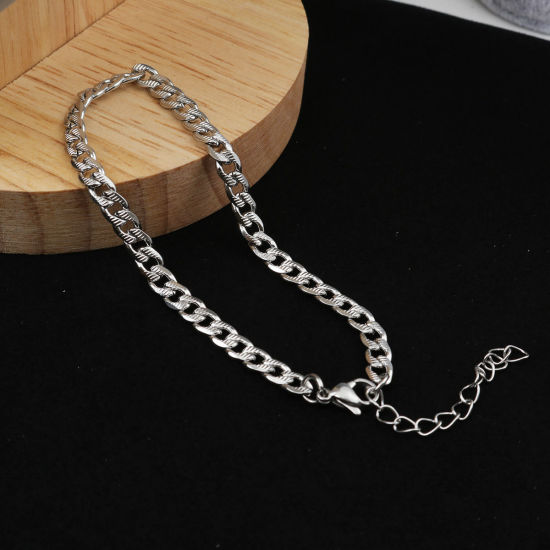 Image de Chaînes de Cheville en 304 Acier Inoxydable Argent Mat 23cm Long, 1 Pièce