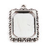 Picture of Zinc Based Alloy Cabochon Settings Pendants Rectangle Antique Silver Color (Fits 14mmx17mm) 22mm x 19mm, 20 PCs