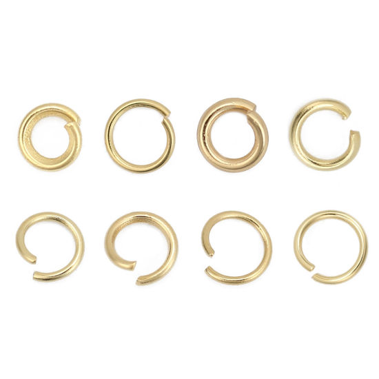 Immagine di 1000 Pz 6mm Dia, 0.7mm(21 misura) 304 Acciaio Inossidabile Aperto Stile Anello di Salto Oro Placcato Tondo