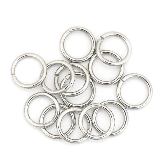 Image de 5 Paquets (environ 1300 Pcs) 15mm Dia, 2mm(taille 12) Anneaux de Jonction pour la Fabrication de Bijoux Ouvert en 304 Acier Inoxydable Argent Mat Rond