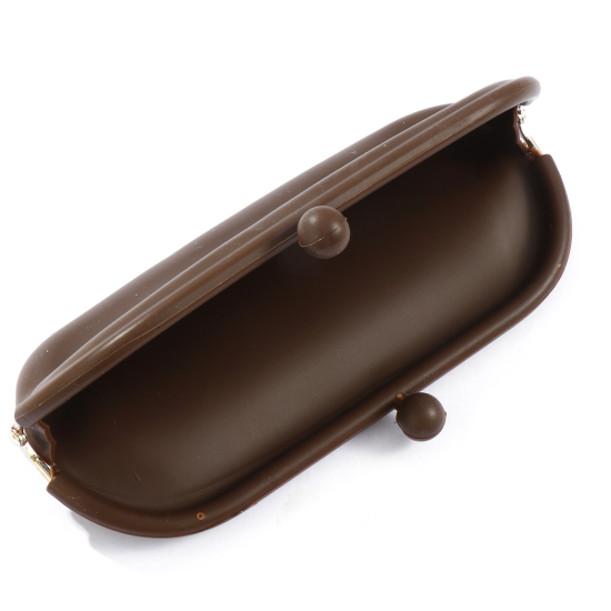 コーヒーカラーのシリコン製メガネケース、小銭入れ、スマホポーチ、キーオーガナイザーポーチ 18.5cm x 10cm、 1 個 の画像