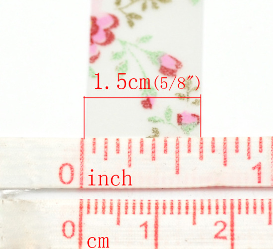 紙 粘着テープ 多色 花 パターン 10m x 15.0mm、 10 PCs  の画像