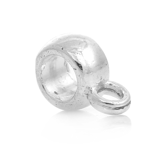 Picture of 100PCs Silver Plated Bail Beads 9mmx4mm