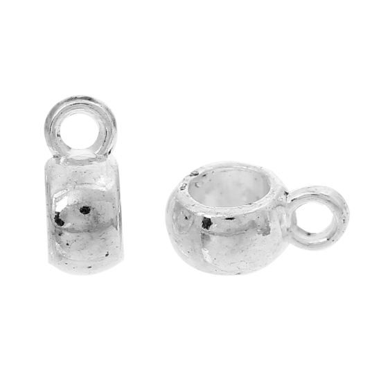 Picture of 100PCs Silver Plated Bail Beads 9mmx4mm
