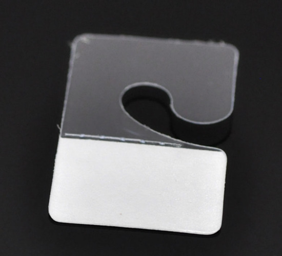 プラスチック製 ディスプレイ用イヤリング・ピアス用台紙 ディスプレイカード 不規則 透明 4.2cm x 27mm、 100 PCs の画像