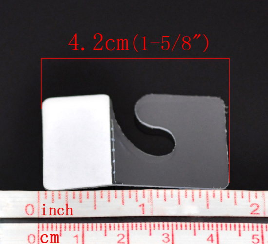 プラスチック製 ディスプレイ用イヤリング・ピアス用台紙 ディスプレイカード 不規則 透明 4.2cm x 27mm、 100 PCs の画像