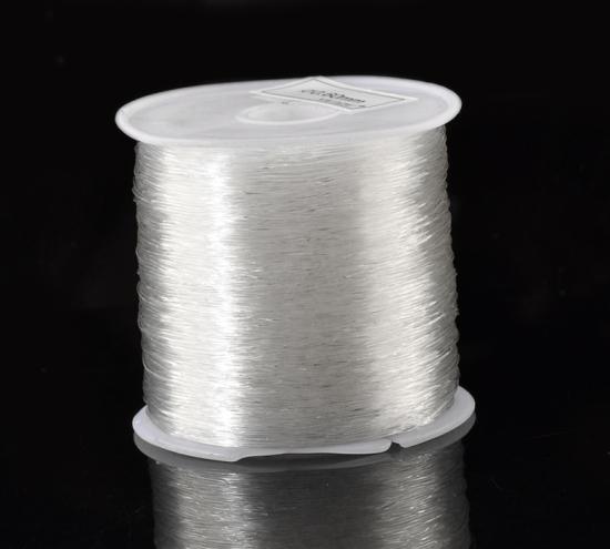 Image de Cordon/Fil Elastique en Nylon Transparent 0.6mm, 1 Rouleau (Env. 90 M/Rouleau)