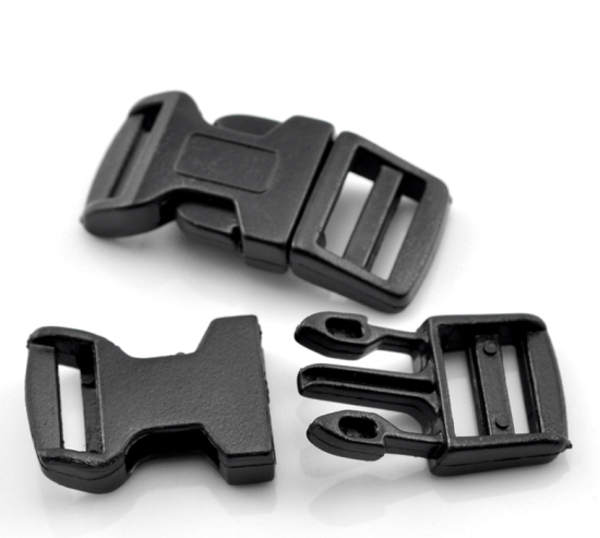 Image de Plastique Boucles Forme Irrégulier Noir 4.6cm x 2.1cm, 50 Kits