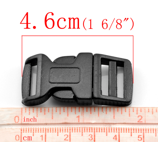 Image de Plastique Boucles Forme Irrégulier Noir 4.6cm x 2.1cm, 50 Kits