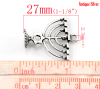 Picture of Zinc Metal Alloy 3D Charm Pendants Candle Menorah Antique Silver Color 27mm x 24mm(1 1/8"x1"), 10 PCs