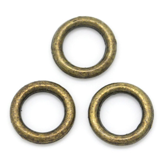 500 個 6mm 直径、 1.2mm（17号） 亜鉛合金 口閉じ丸カン 丸カン 銅古美 円形 の画像