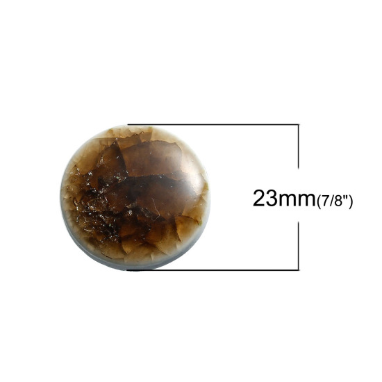 Image de Cabochons Dôme en Céramique Rond Couleur au Hasard Craqué 23mm Dia, 10 Pcs
