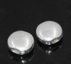 Image de 20Pcs Perles d'entretoise plat-rond argenté, 14x12mm