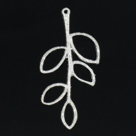 30 Versilbert Hohl Baumzweig Charms Anhänger 3.8x1.9cm B23587