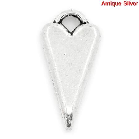 30 Antik Silber Herz Charm Anhänger 23x11mm B24441
