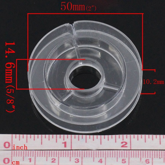 Image de 20Pcs Bobine à cordon acrylique Blanc transparent,Dia.50mm