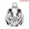 Picture of Zinc Metal Alloy Charm Pendants Mouse Animal Antique Silver Color 18mm x 14mm( 6/8"x 4/8"), 30 PCs
