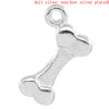Imagen de Colgantes Aleación del Metal Del Zinc de Hueso Tono de Plata Rhinestone 17.0mm x 11.0mm, 50 Unidades 