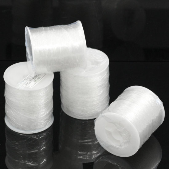 Image de Cordon/Fil Elastique en Nylon Transparent 0.8mm, 1 Rouleau (Env. 100 M/Rouleau)