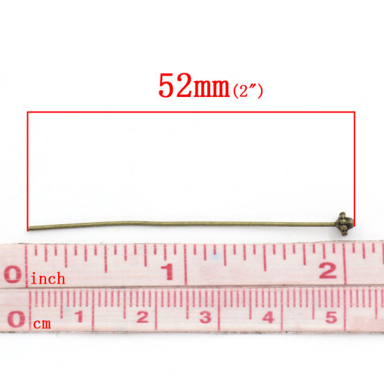 亜鉛合金 ボルピン ブロンズトーン 5.2cm長さ、 0.7mm(ゲージ)、 30 PCs  の画像