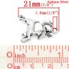 Picture of Charm Pendants Christmas Reindeer Antique Silver Color 21mm x 17mm( 7/8"x 5/8"), 50 PCs