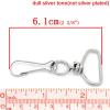 Picture of Iron Based Alloy Keychain & Keyring Irregular Silver Tone 61mm x 25mm, 10 PCs