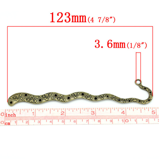 亜鉛合金 しおり ブロンズトーン 12.3cm長さ 5 PCs  の画像