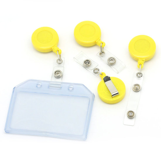 Image de Protèges Cartes  en Acrylonitrile Jaune, 8.0cm, 5 Pièces 